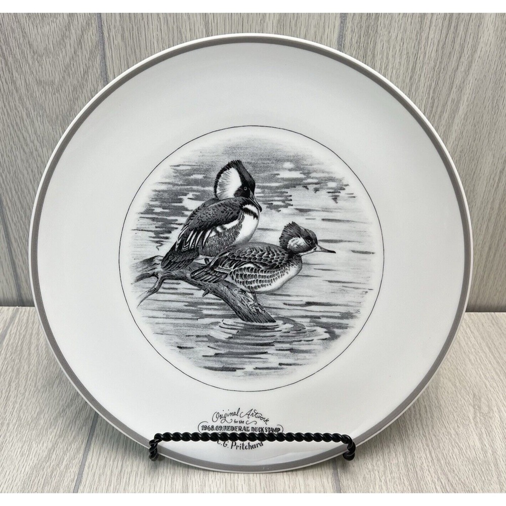 1968 Federal Duck Stamp Plate Abercrombie & Fitch Limoges France Porcelain 11.5"